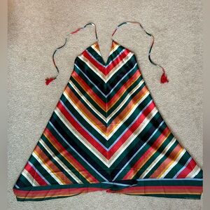 Lulu’s satin multicolor midi dress. Size x-small.